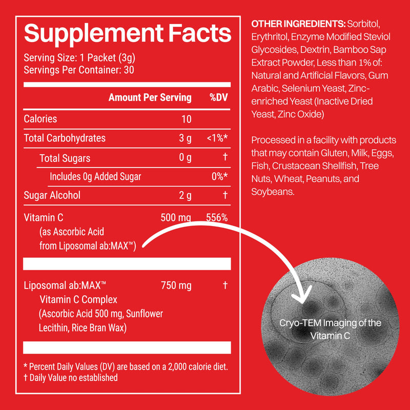 Haroutine Liposomal Vitamin C Powder Packets, Sugar-Free, 500 mg, 30 Count | High Absorption Immune and Antioxidant Support for Adults, Travel Ready