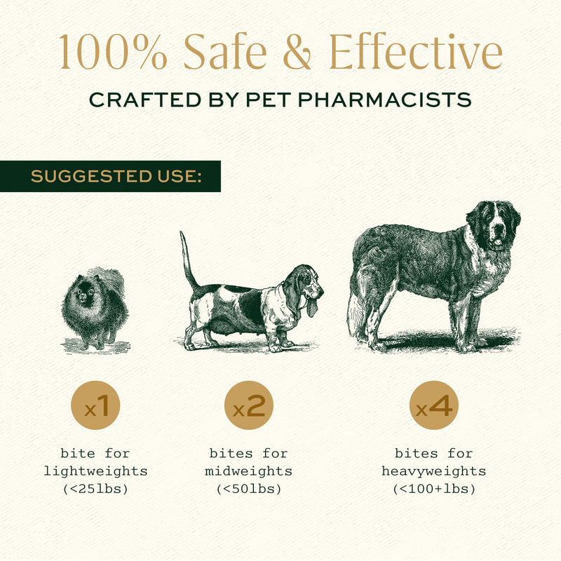 Breedwise Calming Bites All Natural Holistic Anxiety and Stress Reducing Hickory Bacon Flavored Dog Treats, 60 Count Jar - PawsPlanet Australia