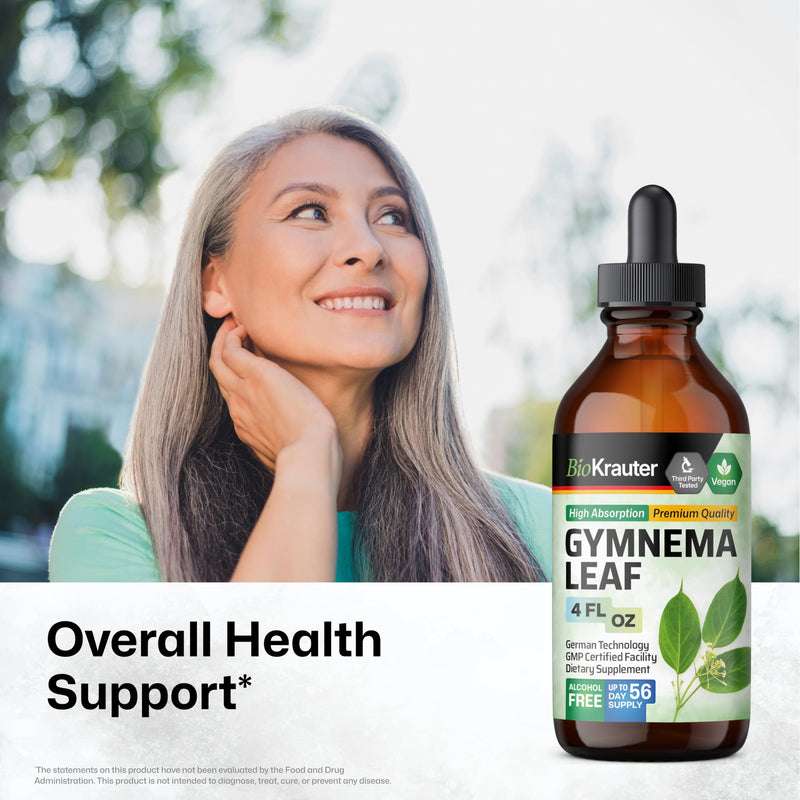 [Australia] - BIO KRAUTER Gymnema Sylvestre Extract Drops - Alcohol and Sugar Free - Vegan Gymnema Leaf Extract 4 Fl.Oz. 4 Fl Oz (Pack of 1) 