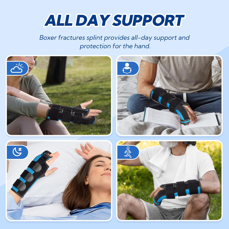 [Australia] - Boxer Fracture Splint, Ulnar Gutter Splint Right Hand, the 4th and 5th Metacarpal Finger Splint Hand Brace, Boxer Orthosis Hand & Wrist Brace for Women & Men, Right, M 