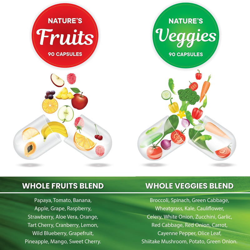 [Australia] - Superfood MD Fruits and Veggies Supplement - 90 Fruit and 90 Veggie Capsules - Supports Energy Levels, High Lycopene, Vitamins & Minerals -Made in The USA - 90 Count (Pack of 2) 90 Count (Pack of 2) 