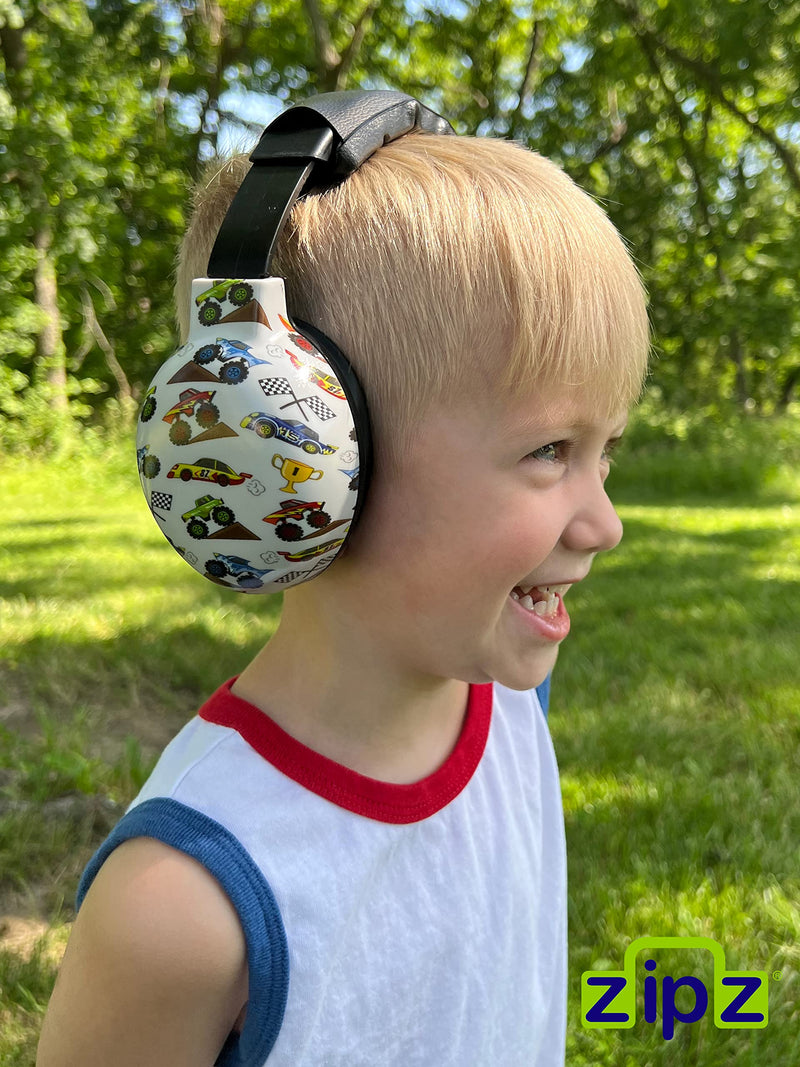 [Australia] - ZIPZ Baby & Toddler Earmuffs - Baby Headphones for Noise - ANSI-Certified Ear Protection - Safe for Soft Spots - 0-4 yrs Cars Trucks 
