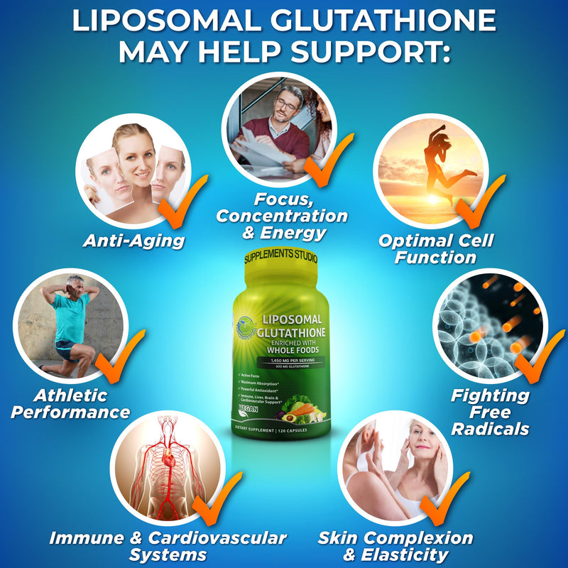 [Australia] - Liposomal Glutathione 500mg - Active Form L Glutathione (Reduced) for Maximum Absorption - Made with Organic Whole Foods - Master Antioxidant & Detoxifier - Immune & Cardiovascular Support - 120 count 120 Count (Pack of 1) 