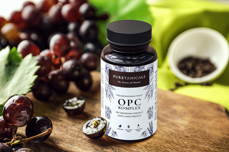 [Australia] - OPC grape seed extract capsules + natural vitamin C, A & E | Antioxidant complex, high dosage, laboratory tested | 530mg pure extract | Vegan grape extract without magnesium stearate 