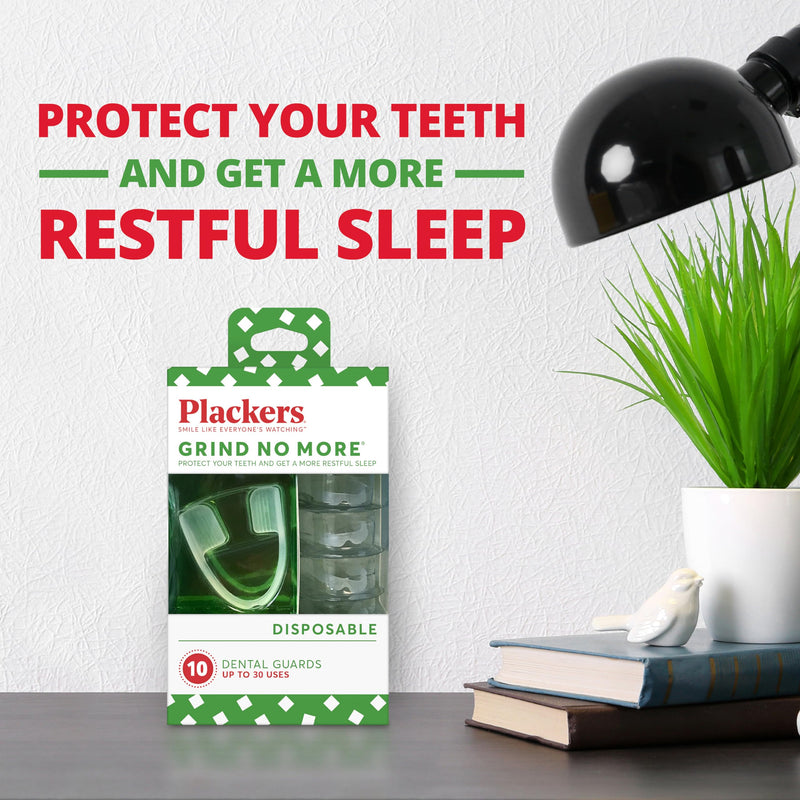 [Australia] - Plackers Grind No More Night Guard, Nighttime Protection for Teeth, BPA Free, Sleep Well, Ready to Wear, Disposable, One Size Fits All, 16 Count 