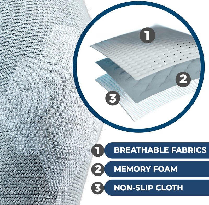 [Australia] - Knee Compression Sleeve made from Bamboo Rayon Fabric for Men and Women (XL) - Plus Size Knee Brace with Anti-Roll Down Strap, helps with Arthritis Pain, bone on bone, Injury Recovery, Meniscus Tear, Patellar Tendonitis and Inflammation Relief. 