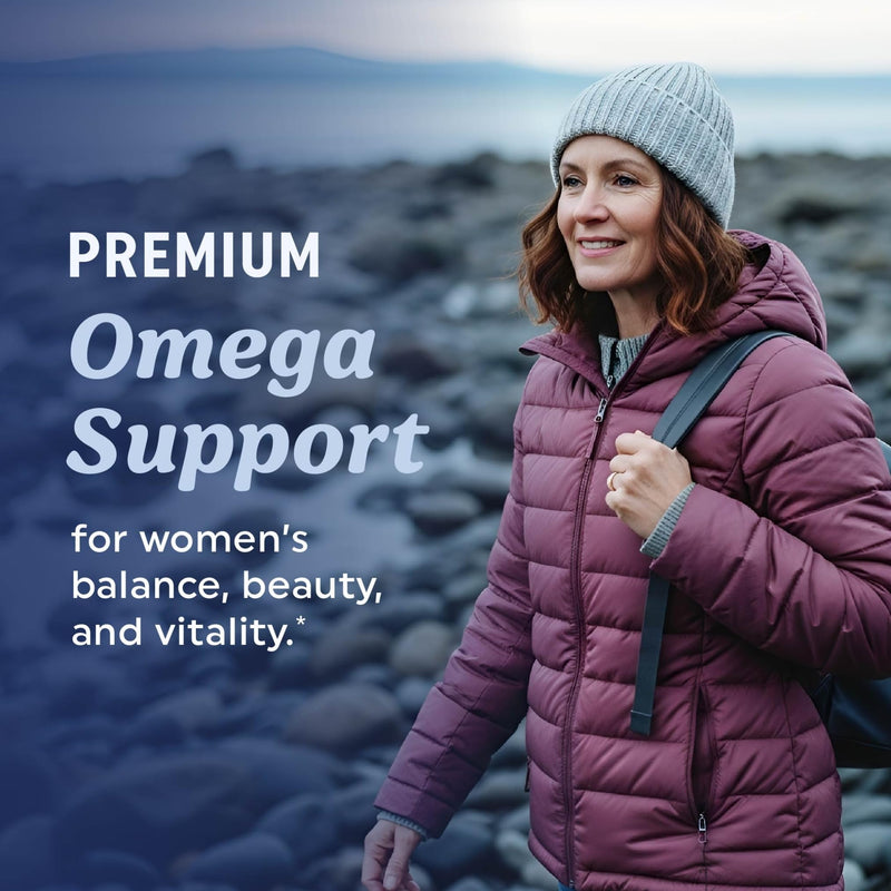 Omega 3 Supplement for Women | Fish Oil with Evening Primrose | Hormone Balance, Skin & Wellness Support | 600MG Omega3 + 800MG Evening Primrose | Fish Oil Omega 3 Supplements for Women | 120 Ct.