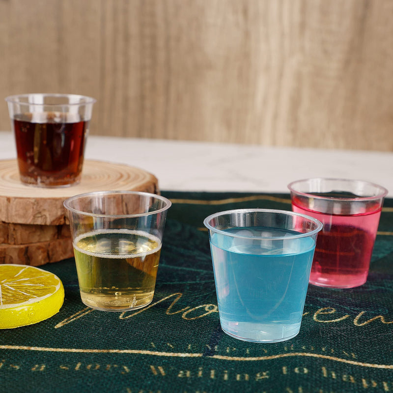 [Australia] - Zcaukya 100 Shot Glasses, 1oz Clear Plastic Disposable Hard Cups, Mini Cups Great Container for Sauce, Sample Tasting, Jello Shots, Pudding 