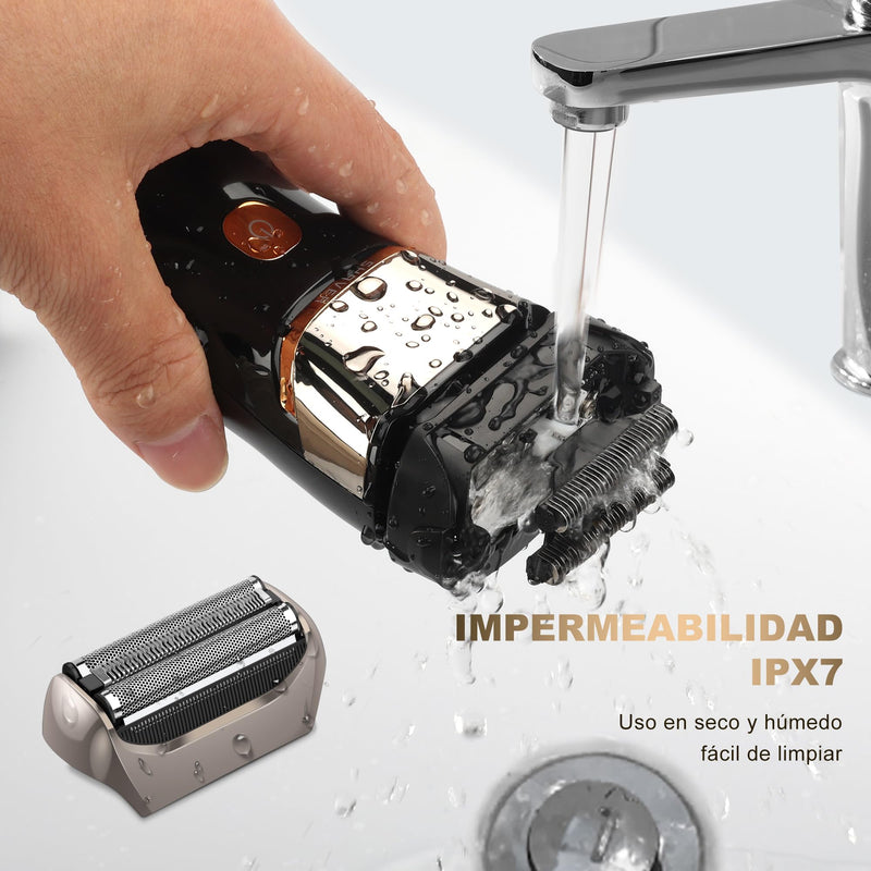 [Australia] - Foil Shaver Men's, 2-in-1 Electric Shaver Men's Rechargeable USB Shaver Men's Wet Shaver & Dry Shaver Razor Men's Electric 100 Min Running Time, Zero Gap Skin, IPX7 Washable Black-1 