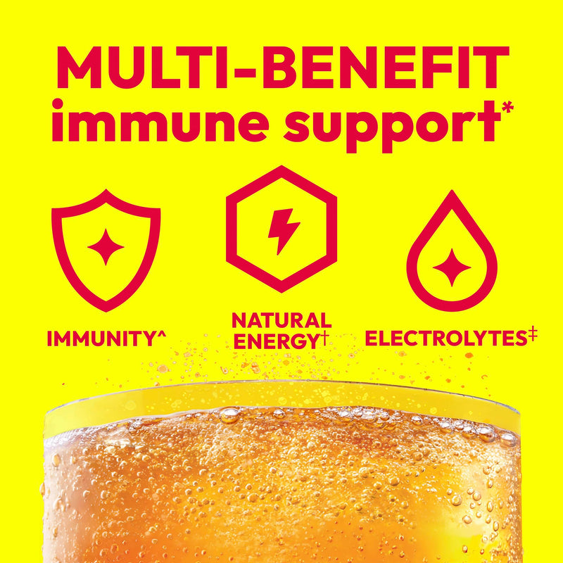 Emergen-C Vitamin C 1000mg Immune Support Powder, Orange, 30 ct | B Vitamins for Energy, Zinc and Manganese, Vitamin D, Electrolytes, Natural Flavor, Dissolves Quick Super Orange 9.6 Ounce (Pack of 1)