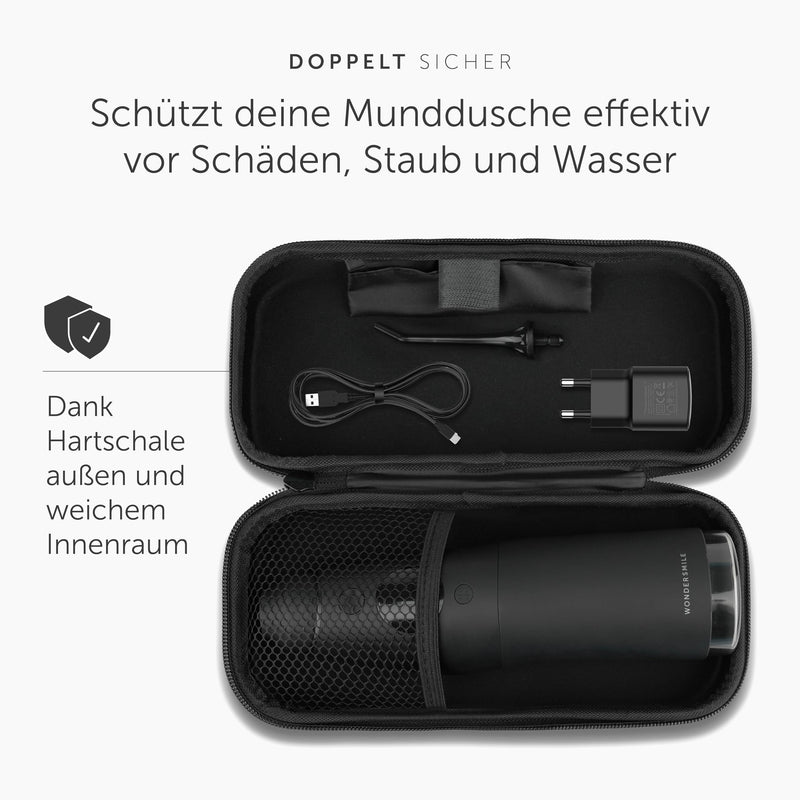 [Australia] - WonderSmile® Premium Travel Case for Oral Irrigator - The ultimate protection for on the go Ultimate Black 