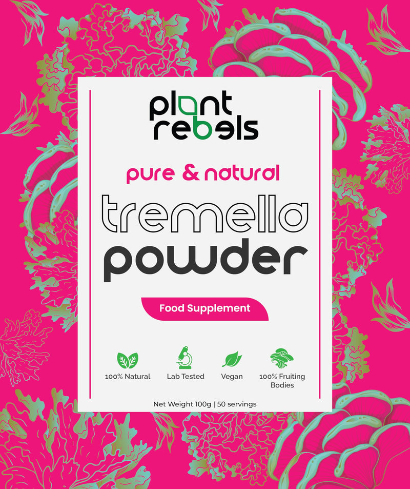 Tremella Mushroom Powder 10:1 Extract (100g) – Snow Fungus Powder for Skin Hydration & Collagen Support | Vegan | Pure Fruiting Body | No Additives | 50 Servings