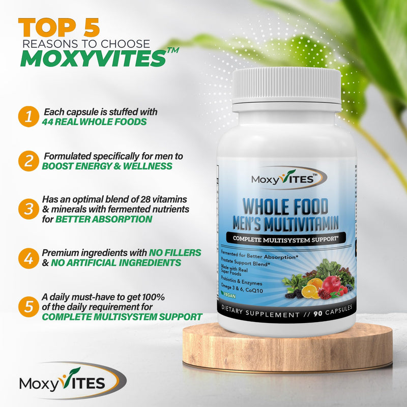Methylated Mens Multivitamins - Daily Mens Vitamins with 44 Organic Whole Food - Multivitamin for Men with Iron & Fermented Nutrients - Vegan Daily Vitamin for Men with B-Complex, Probiotics, Omegas