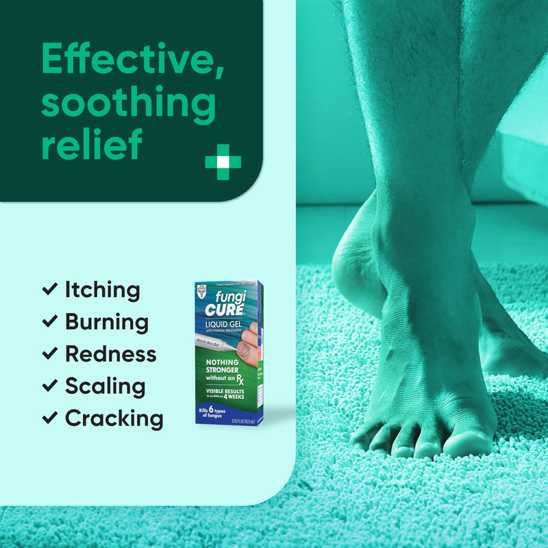 FUNGICURE Medicated Liquid Gel - Maximum Strength 0.35 Fluid Ounce | Cures fungal infections & kills 6 types of fungus. Clinically proven clotrimazole 1%. Easy, precise, no-mess application.
