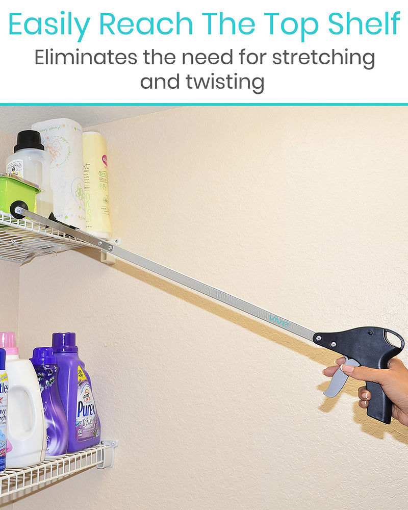[Australia] - Vive Suction Cup Grabber Reacher 32" - Elderly Grab It Reaching Pickup Tool Heavy Duty for Seniors - Trash, Sticks, Litter Picker Upper - Extra Long Reach Handle & Handy Extension Arm Claw 1 