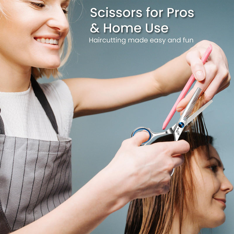 Hair Cutting Scissors, Thinning Shears Professional Haircut Scissors, 6.0 Inch Texturizing Teeth Shears for Hairdressing, Salon and Home Use Silver-6.0 Inch Tooth