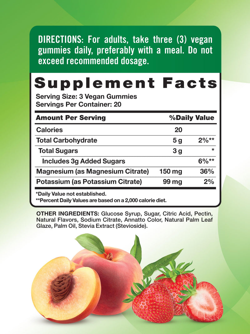 [Australia] - Nature's Truth Potassium Magnesium Citrate Gummies | 60 Count | Vegan, Non-GMO & Gluten Free Supplement 60 Count (Pack of 1) 