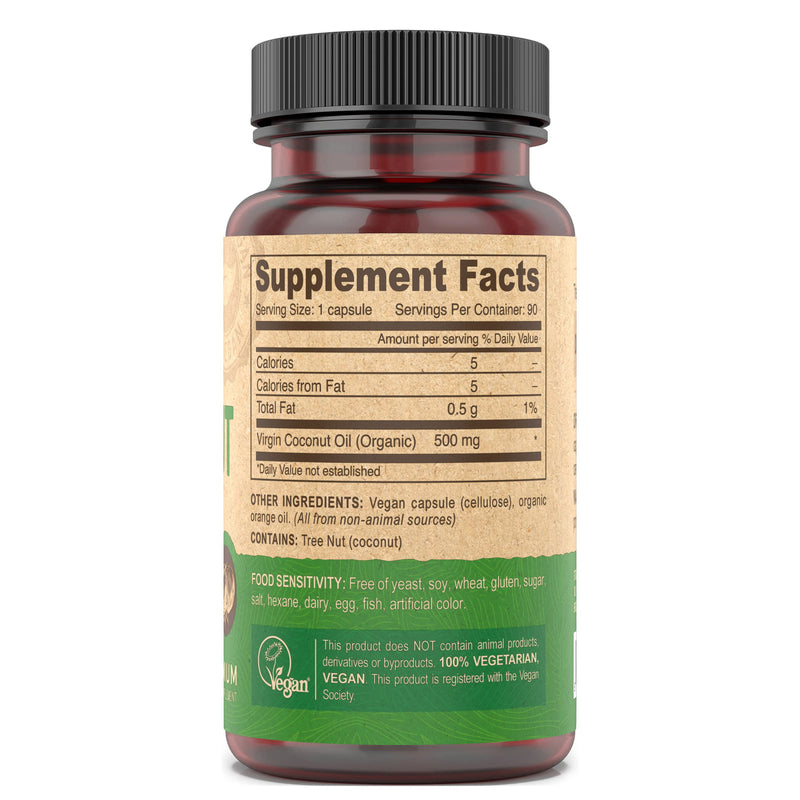 [Australia] - Deva Nutrition Vegan Virgin Coconut Oil Capsules, 90 Count 90 Count (Pack of 1) 