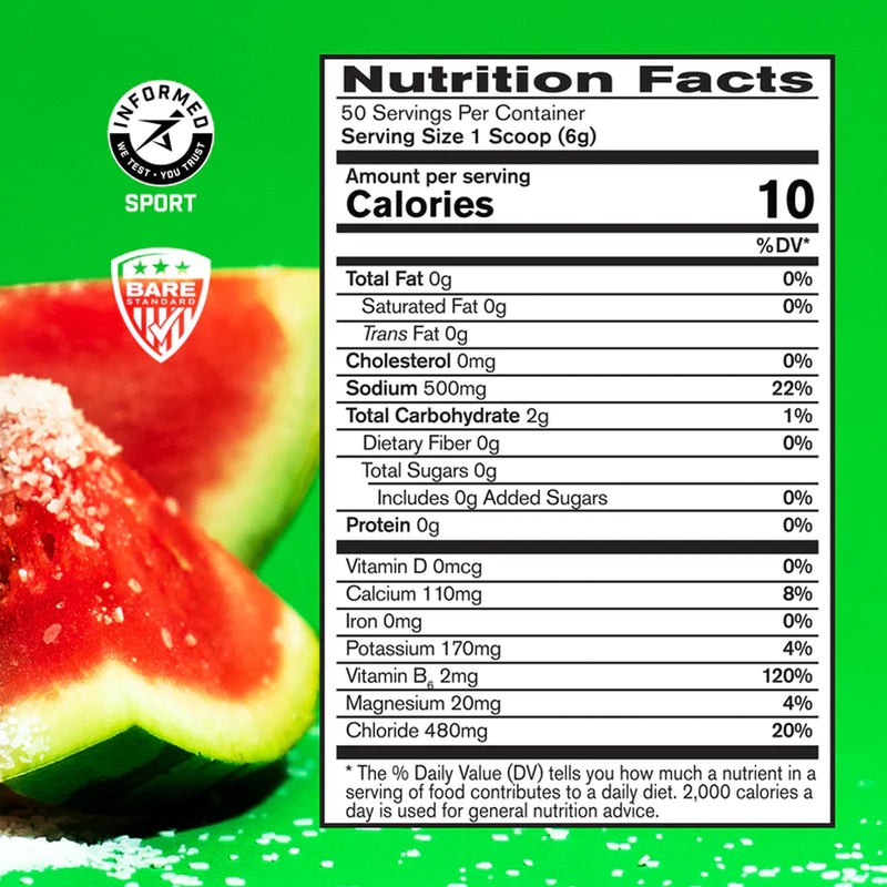 [Australia] - BARE PERFORMANCE NUTRITION, BPN Electrolytes Hydration Drink Mix, No Sugar, Keto, Salted Watermelon 