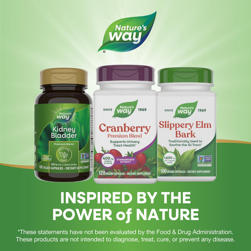 Nature's Way Premium Blend Cranberry, Urinary Tract Health Support*, 120 ct | With 100% Cranberry Concentrate, 400 mg per Serving, Standardized Extract, Vitamin C, Vegan, Dairy-Free, Gluten-Free 120 Count (Pack of 1)