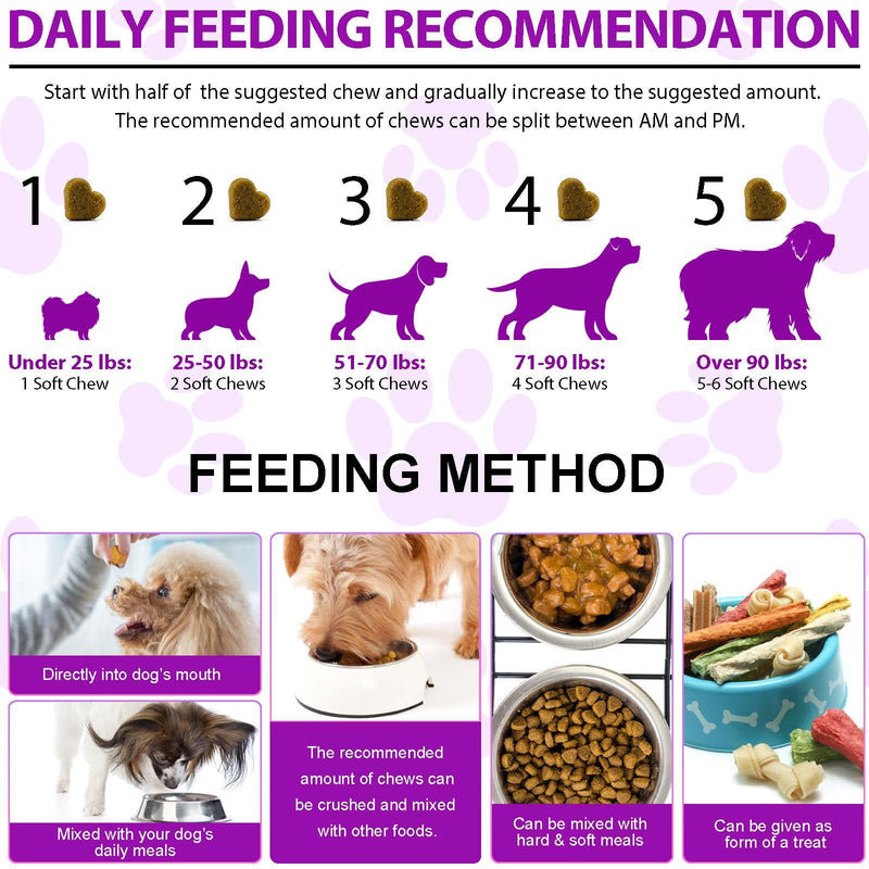 15 in 1 Dog Vitamins Supplements -150PCS-Multifunctional Supplements for Dogs-Glucosamine Chondroitin for Joint Support with Probiotics for Gut & Immune Health and Skin & Heart Health - PawsPlanet Australia