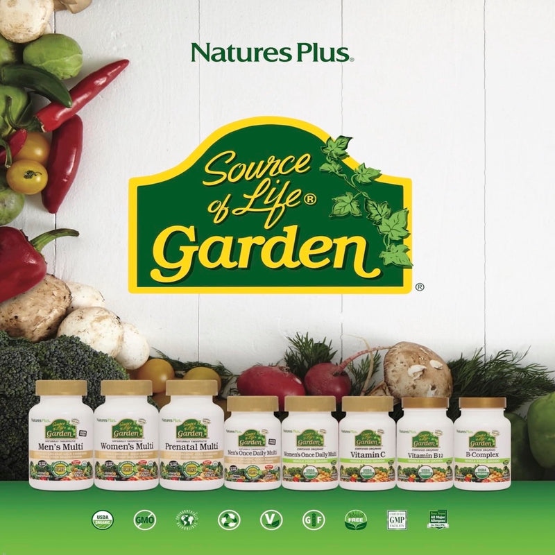 NaturesPlus Source of Life Garden Men Once a Day - Organic Vegan Multivitamin for Men - Energy, Immunity, T Booster - Zinc, Selenium, Pomegranate, Lycopene - Gluten Free - 30 Tablets 30 count (Pack of 1)