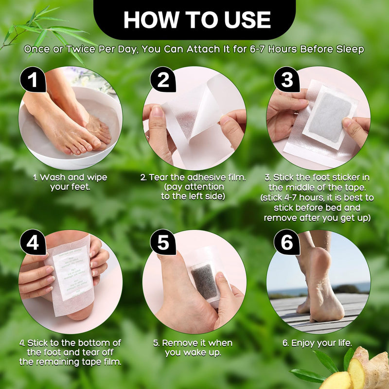 [Australia] - 50 Pack Natural Foot Pads Ginger Wormwood Bamboo Vinegar Foot Care Patch Message Deep Cleansing for Stress Relief, Better Rest, Feet Health Patches, Relaxing Muscles Kit 