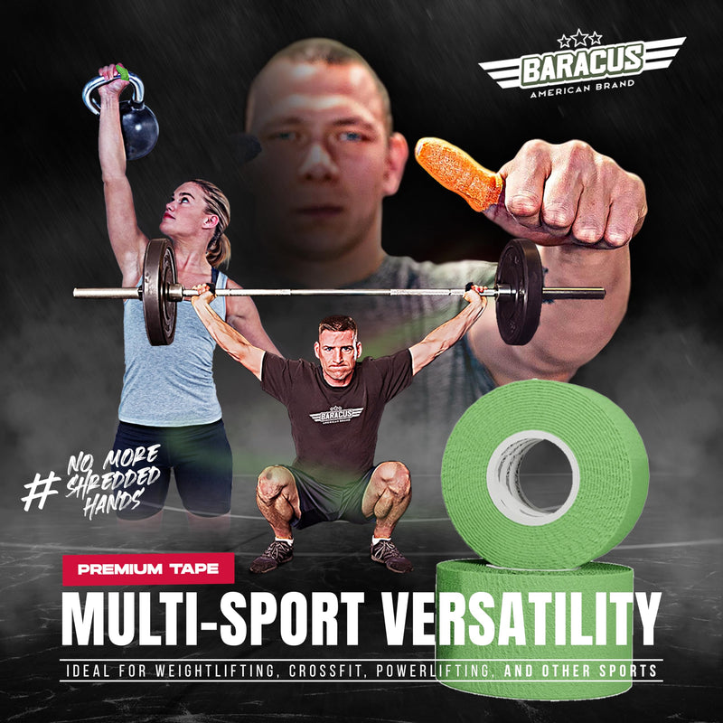 BARACUS Premium Thumb Tape Cross Training and Weightlifting for The Best Hook Grip - 23 ft Long - WOD Tape Chalk and Sweat Proof - Hook Grip Lifting Athletic Thumb Tape (Ruby Red) Ruby Red