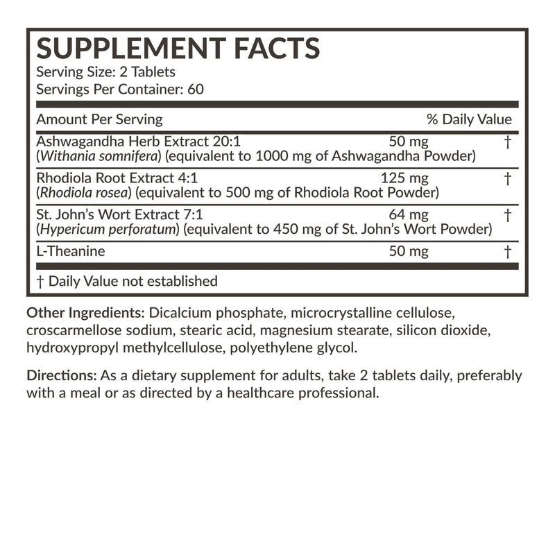 [Australia] - Futurebiotics Chill Pill + Ashwagandha, Rhodiola, St. John’s Wort, & L-Theanine 2000 MG per Serving - Non-GMO, 120 Vegetarian Tablets 120 Count (Pack of 1) 