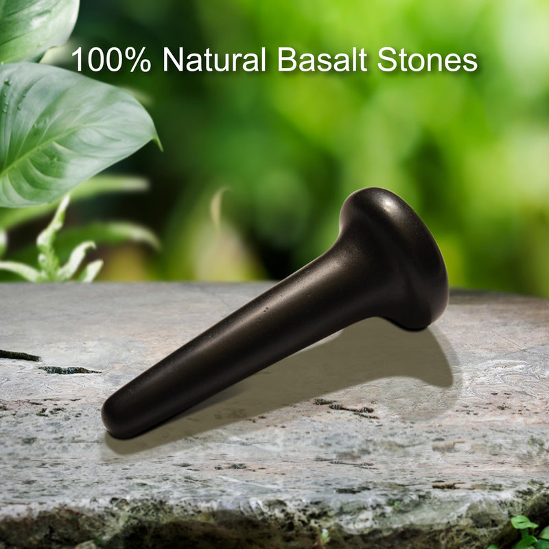 [Australia] - Master Massage TitanGrip Therapeutic Basalt Nail Shape Hot Massage Stone with Trigger Point and Acupressure Tool for Deep Tissue Relaxation and Reflexology Massage (1 Piece) 