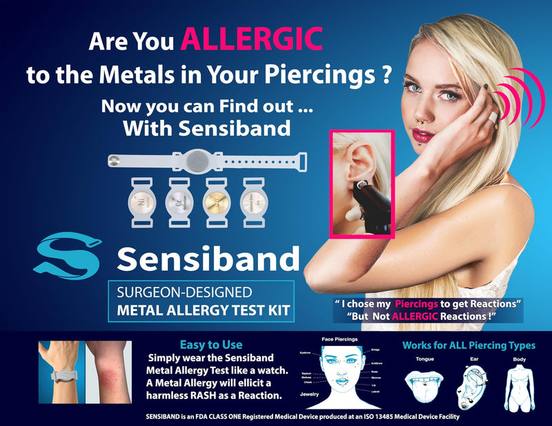 Piercing&Jewelry Allergy Test Kit-Test At Home or Anywhere -Tests for 4 Common Metals Used in Piercings and Jewelry -Order at Least 2 Weeks Before Piercing -See Your Own Results No Mailing Samples