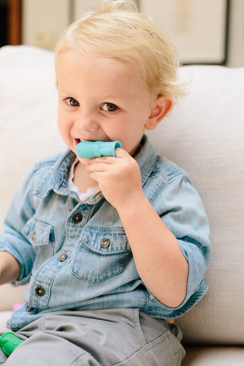 [Australia] - The Brushies Chomps & Willa Baby & Toddler Toothbrush 2-Pack & Storybook Set/Dental Item and Book/Youth Tooth & Gum Care/Ages 4 Weeks to 4 Years 