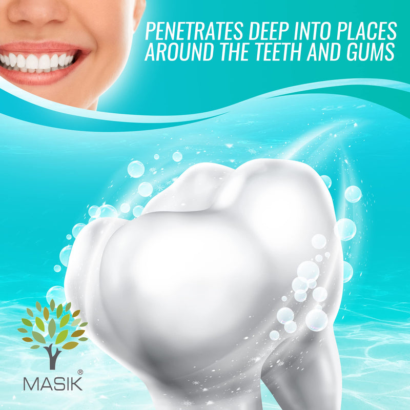 Masik Natural Toothpaste – Whitening & Sensitive Teeth | Dead Sea Salt | Stain & Plaque Remover | Bleeding Gums & Canker Sore Care | Floride & SLS-Free | Non-Foaming | Made in Israel (Mint, 3-Pack)