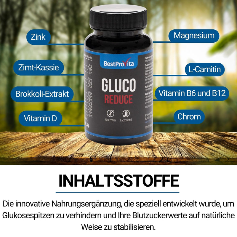 [Australia] - BestProvita blood sugar complex (60 capsules) - to support sugar levels - dietary supplement for stable blood sugar - avoid glucose peaks with L-carnitine, vitamin D & zinc 