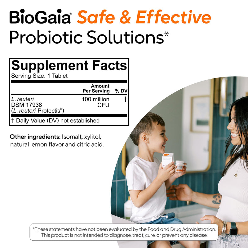 BioGaia Probiotic Chewable Tablets, Box Simple and Easy Way To Promote Digestive and Immune Health, 30 Count