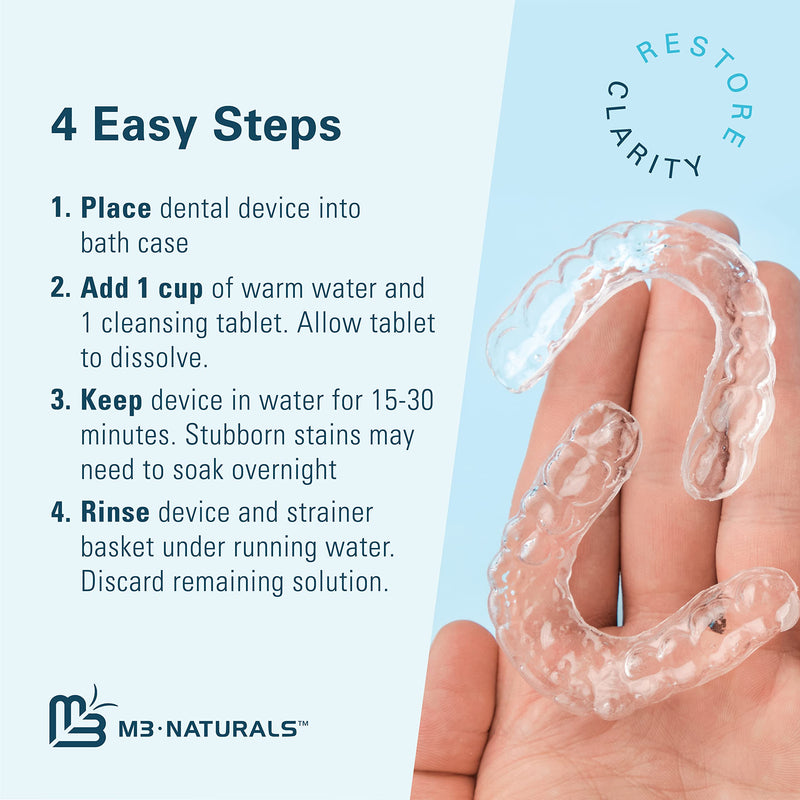[Australia] - Denture Bath Case and Retainer Case FSA HSA Approved Denture Bath Cup for Invisalign Retainers Mouthguards Dentures Cleaner Kit with Strainer Spill-Free Portable Retainer Cleaner Case by M3 Naturals 