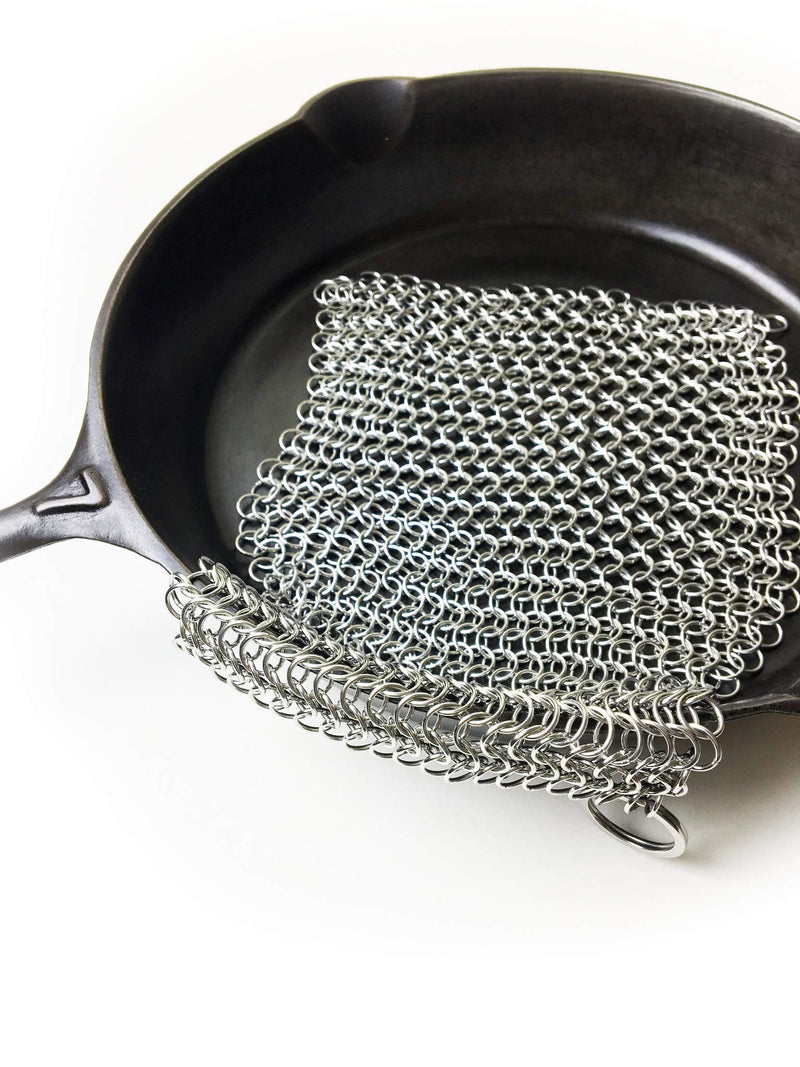 [Australia] - Chain Mail Scrubber by Crisbee - 316 Stainless Steel - Rust Resistant - Perfect for Cast Iron and Carbon Steel Cookware by Crisbee 