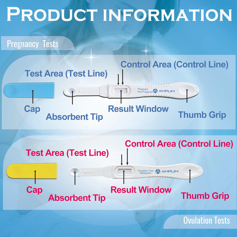 Midstream Pregnancy Test and Ovulation Tests Kit | Bulk Early Detection HCG & LH Sticks, 99.99% Accurate at Home Predictor