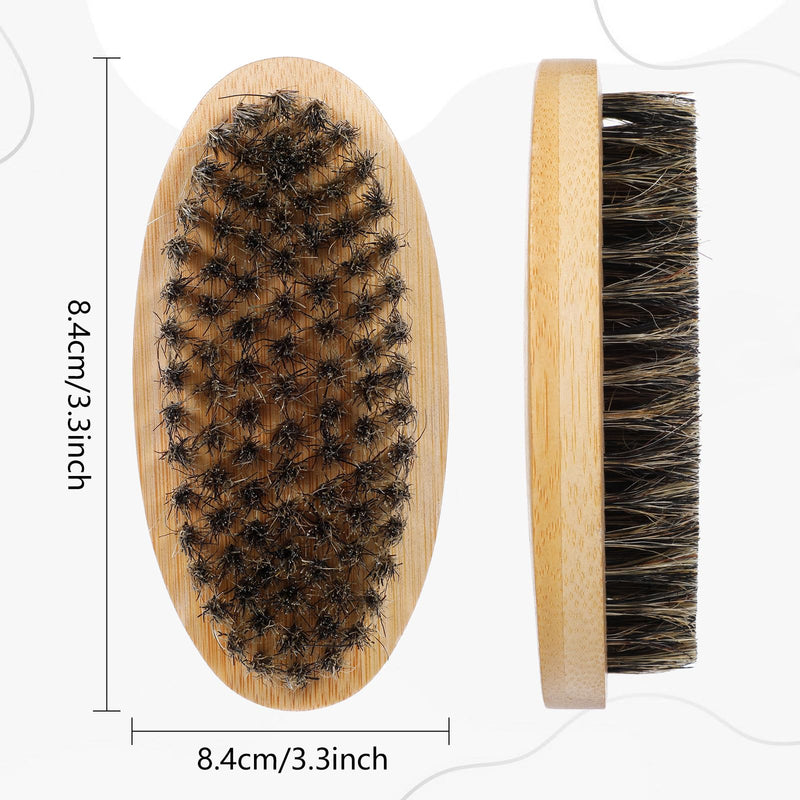 [Australia] - Pack of 2 Small Beard Brush Men Soft Beard Brush Made of Boar Bristles Mini Travel Beard Brush with Wooden Handle Pockets Beard Straightener Brush Beard Comb Men for Daily Beard Care 