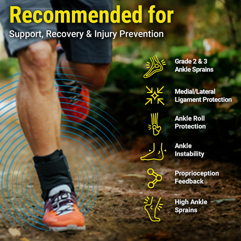 APX Sprained Ankle Brace - No Lace, Figure-8 Wrap, Adjustable Compression Ankle Support, Stabilizer for Men & Women, Sprain Prevention, Recovery, For Running, Volleyball, Pickleball, Soccer (Small) Small