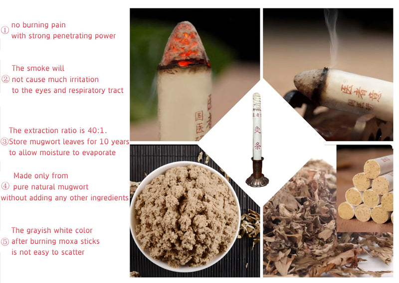 [Australia] - Moxa Stick Used for Moxibustion,The Moxibustion Sticks are Made of Pure Natural Mugwort as raw Material,extracted at a Ratio of 20:1.Moxa Sticks for moxibustion,ËâæÊù° ËâæÁÅ∏Ê£íPure moxi Rolls 10rolls 