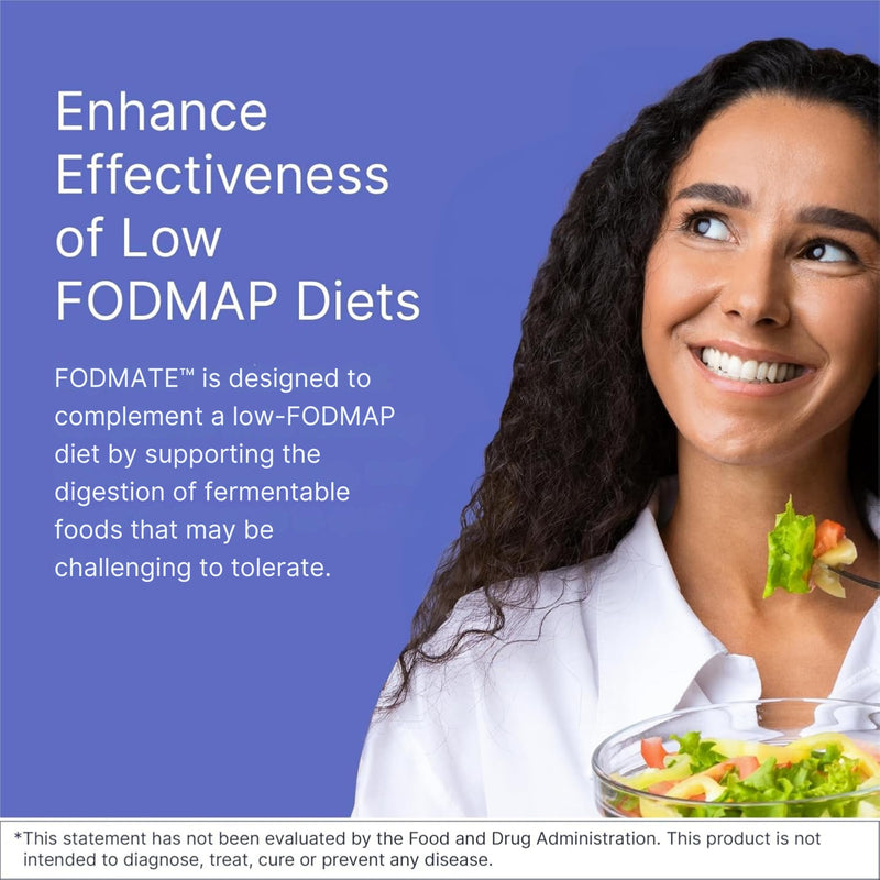 Microbiome Labs FODMATE – Digestive Enzymes for Low FODMAP Protocols & Gut Health, High Strength Enzyme Complex for Bloating, Digestion Support with Lactase & Alpha-Galactosidase (120 Vegan Capsules)