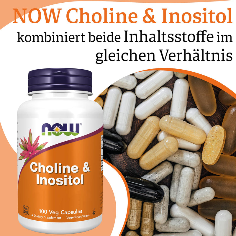 [Australia] - Now Foods, Choline & Inositol, 500 mg, 100 Vegan Capsules, Laboratory Tested, Vitamin B, Gluten Free, Soy Free, Vegetarian 