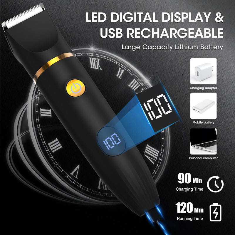 [Australia] - Manscape Body Hair Trimmer for Men: Pubic Hair Trimmer, 3 in 1 Versatile Electric Shaver for Groin,Face,Beard,Nose,Waterproof Body Groomer with Ceramic Blades, Mens Gifts Black-388 