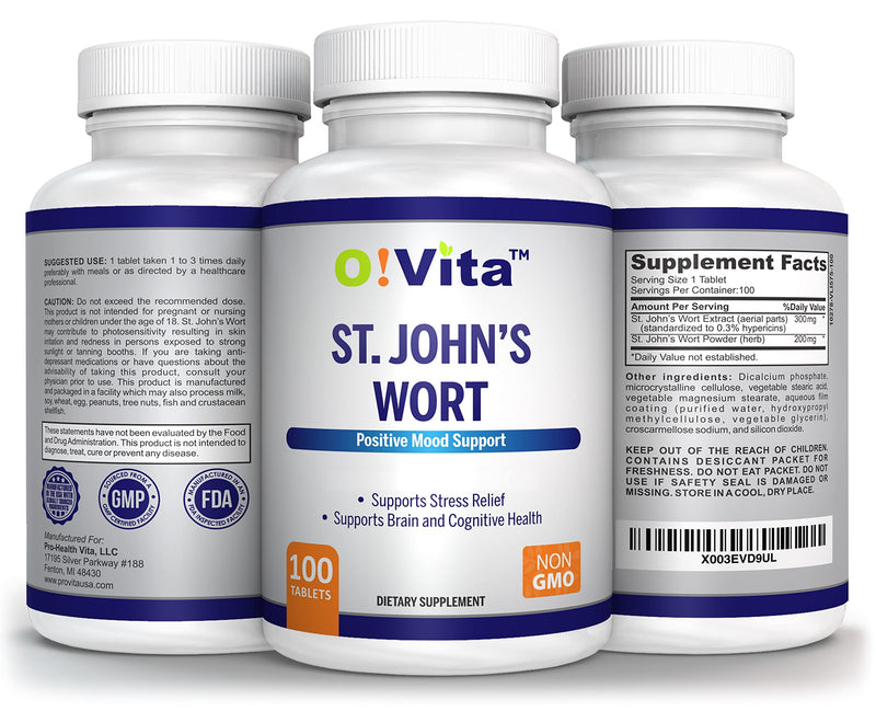 [Australia] - St. John's Wort 500mg (Tablets), Herbal Formulation, Vegan, Non-GMO, Up to 100 Days of Supply 