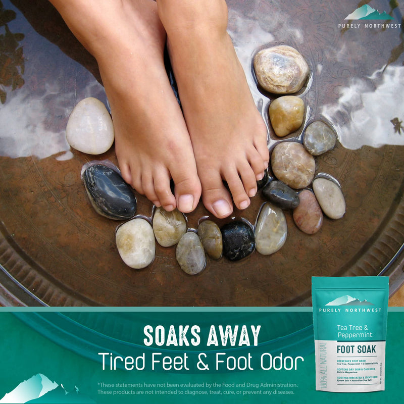 [Australia] - Purely Northwest-Tea Tree Oil Foot Soak & Nail Repair Oil Set- For Damaged Nails, Athletes Foot, Smelly Feet and Foot Callus - Made in the USA Tea Tree Oil 8.5 Ounce (Pack of 2) 