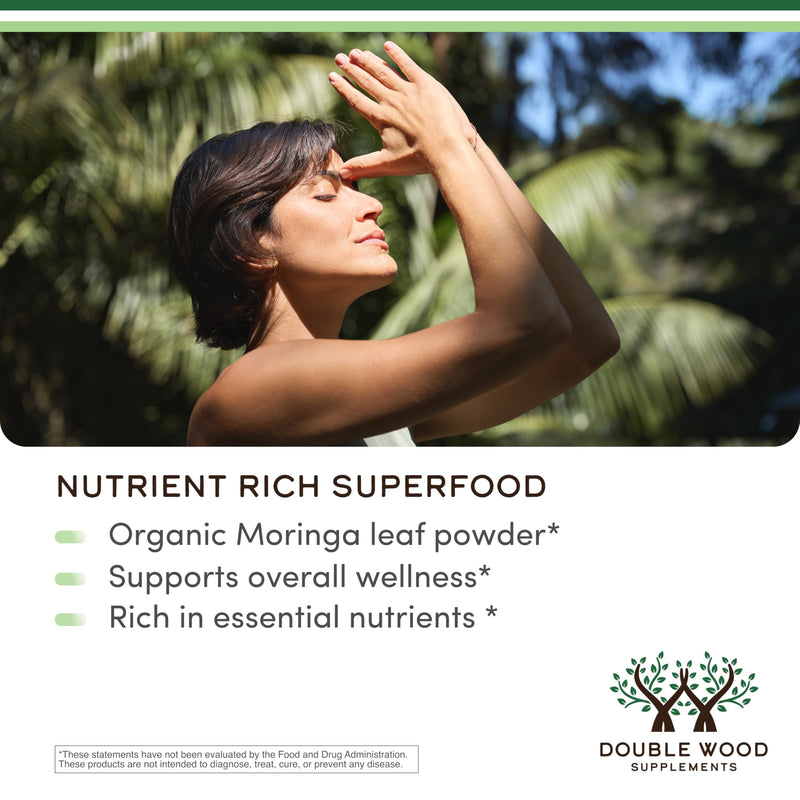 Organic Moringa Leaf 1,000mg, Energy, Joint + Immune Support, 210 Capsules | Energy, Joint + Immune Supplement, Whole-Leaf Powder (No Blends), Rich in Vitamin C, Calcium + Amino Acids, Vegan, ~3-Month
