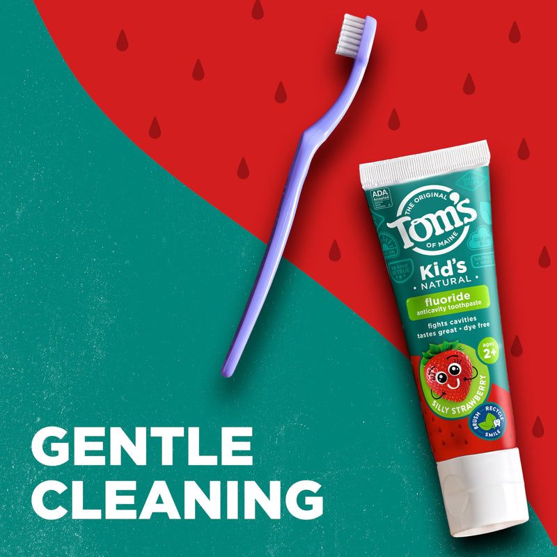 [Australia] - Tom's of Maine ADA Approved Fluoride Kids Toothpaste, Natural Toothpaste, Dye Free, No Artificial Preservatives, Silly Strawberry, 5.1 oz. 3-Pack (Packaging May Vary) 5.1 Ounce (Pack of 3) 