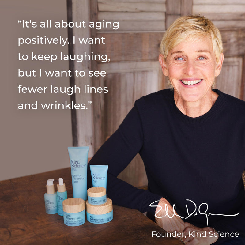 Kind Science by Ellen DeGeneres Eye Cream - Under Eye Cream for Wrinkles Noticably Smooths & Moisturizes - Anti Aging with Hyaluronuic Acid, Vitamin C - Fragrance Free, Paraben Free, 0.5 fl oz