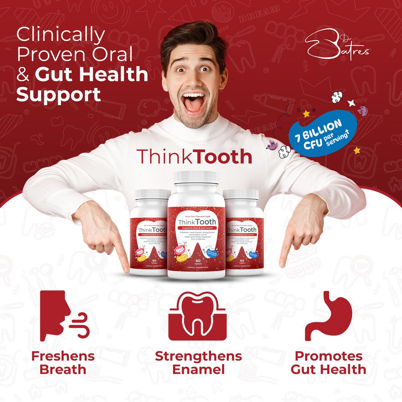 [Australia] - 60 Chewable Tablets, Oral Probiotics for Mouth Bad Breath Treatment for Adults, 5 Strains 7 Billion CFU, Doctor Formulated Oral Probiotics for Teeth & Gums, Fresh Breath, Chronic Halitosis 